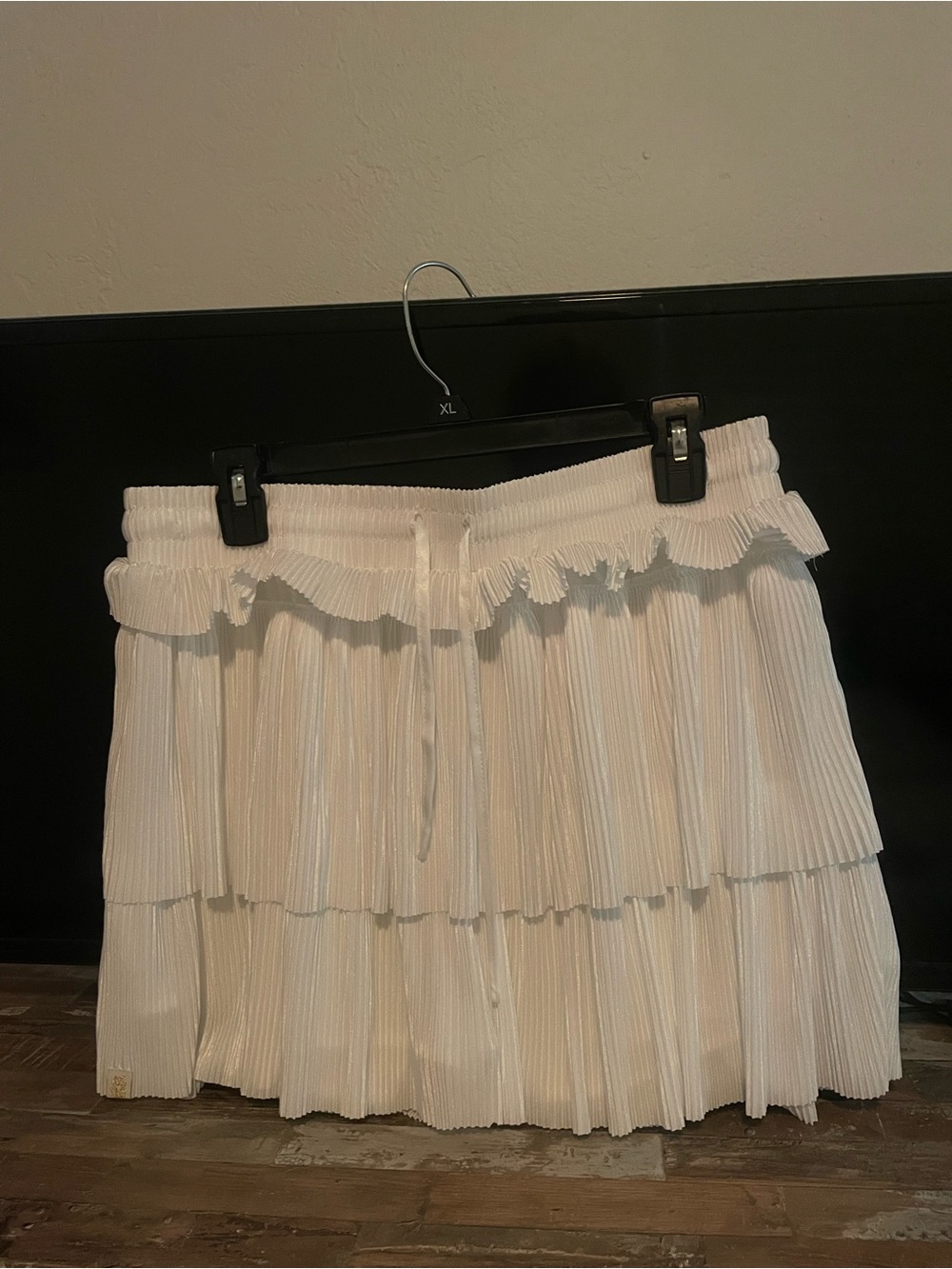 Simply Southern White Tiered Pleated Mini Skirt